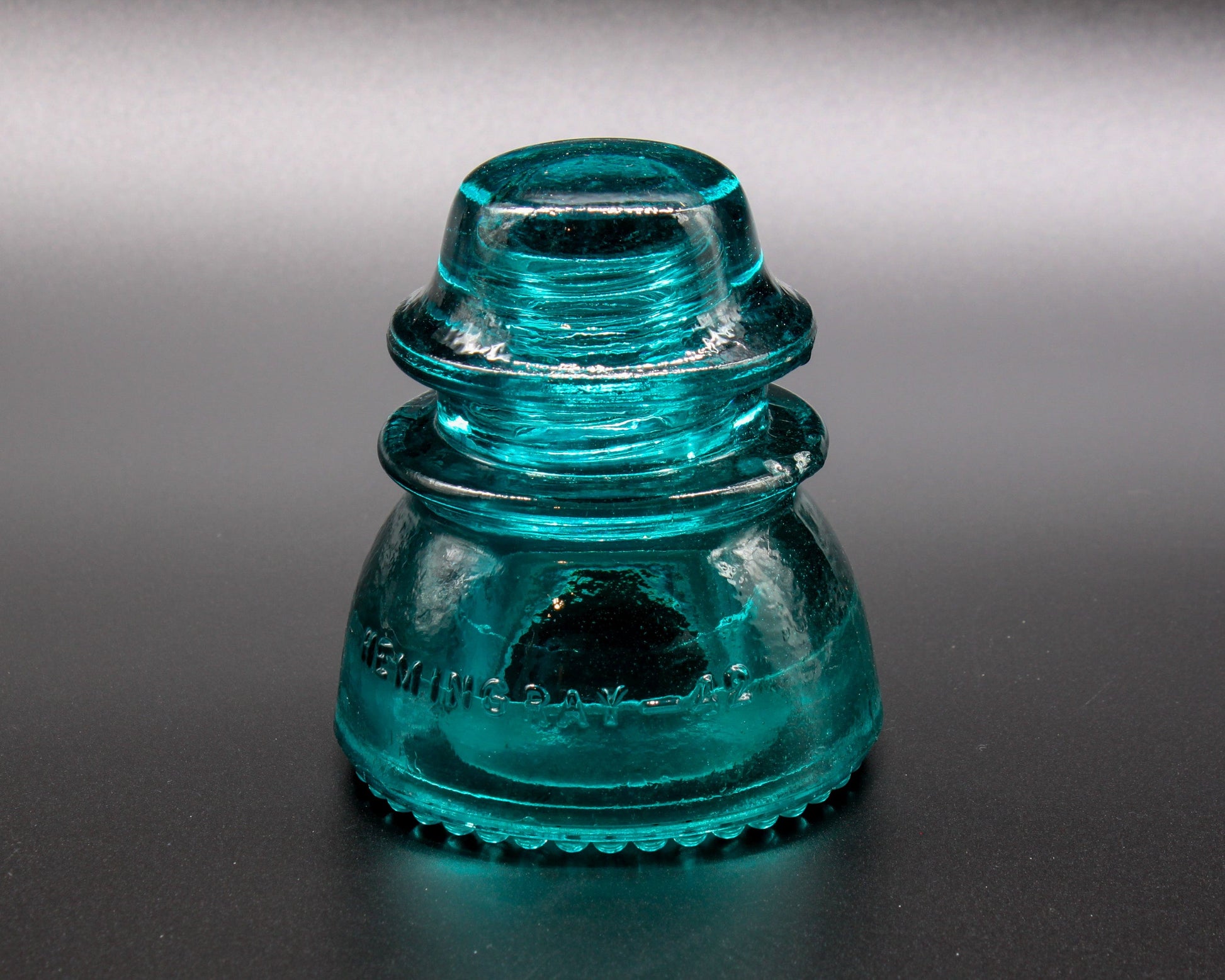 LightAndTimeArt Glass Insulator Hemingray-42 Aqua-Green Vintage Glass Insulator