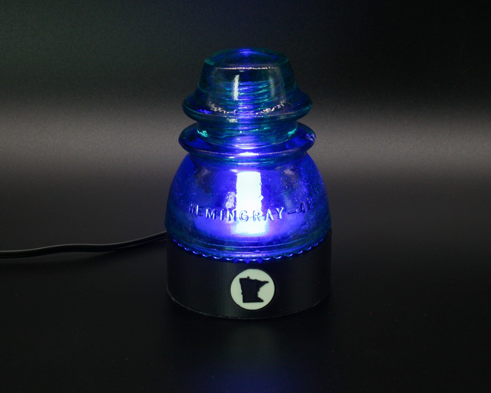 LightAndTimeArt Industrial lamp Lamp Base Kit with icon inserts for "Hemingray-40, -42, -45" Glass Insulators