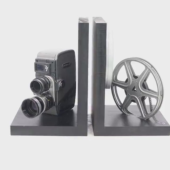 Vintage Movie Camera Bookends, Yashica-4, DVD Holder, Home Theater Décor, Movie Maker Gift, Eco-friendly Gift for Actor and Actress