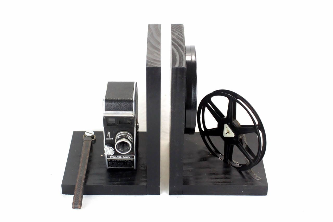 LightAndTimeArt Bookends Vintage Camera Bookends, Movie Theater Decor, Bolex Paillard L8, DVD Holder, Movie Maker, Director & Actor Gift