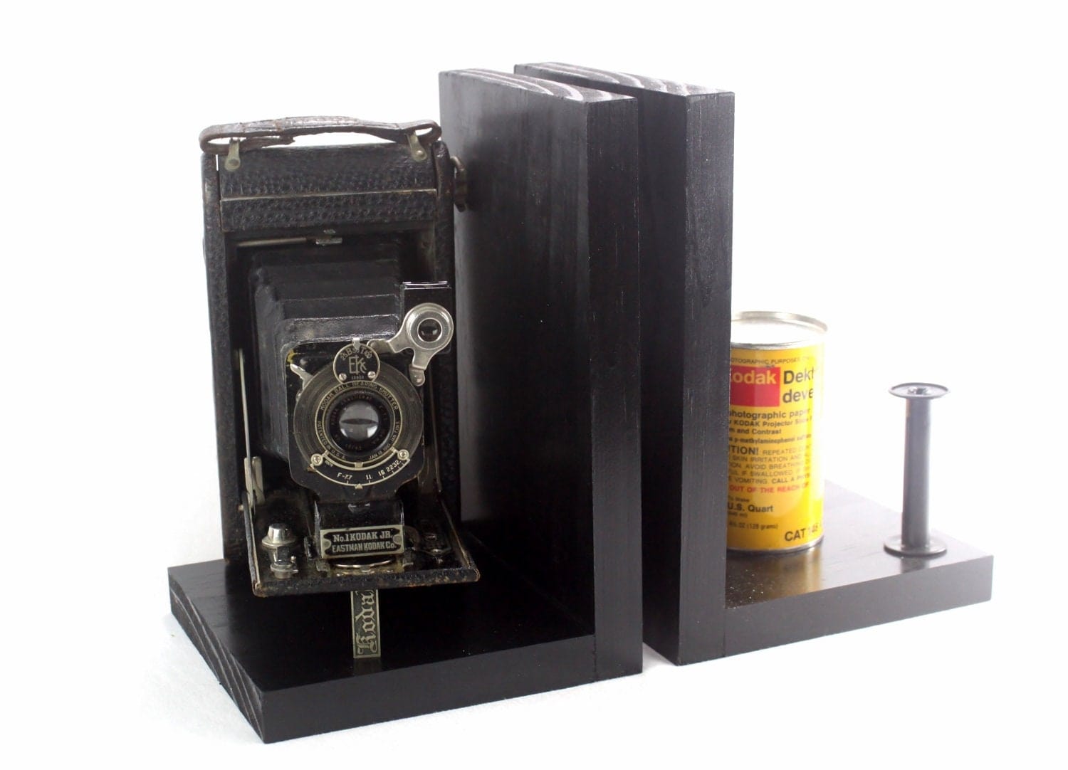 LightAndTimeArt Bookends Antique Decorative Camera Bookends - Vintage No 1 Kodak Jr Folding Camera
