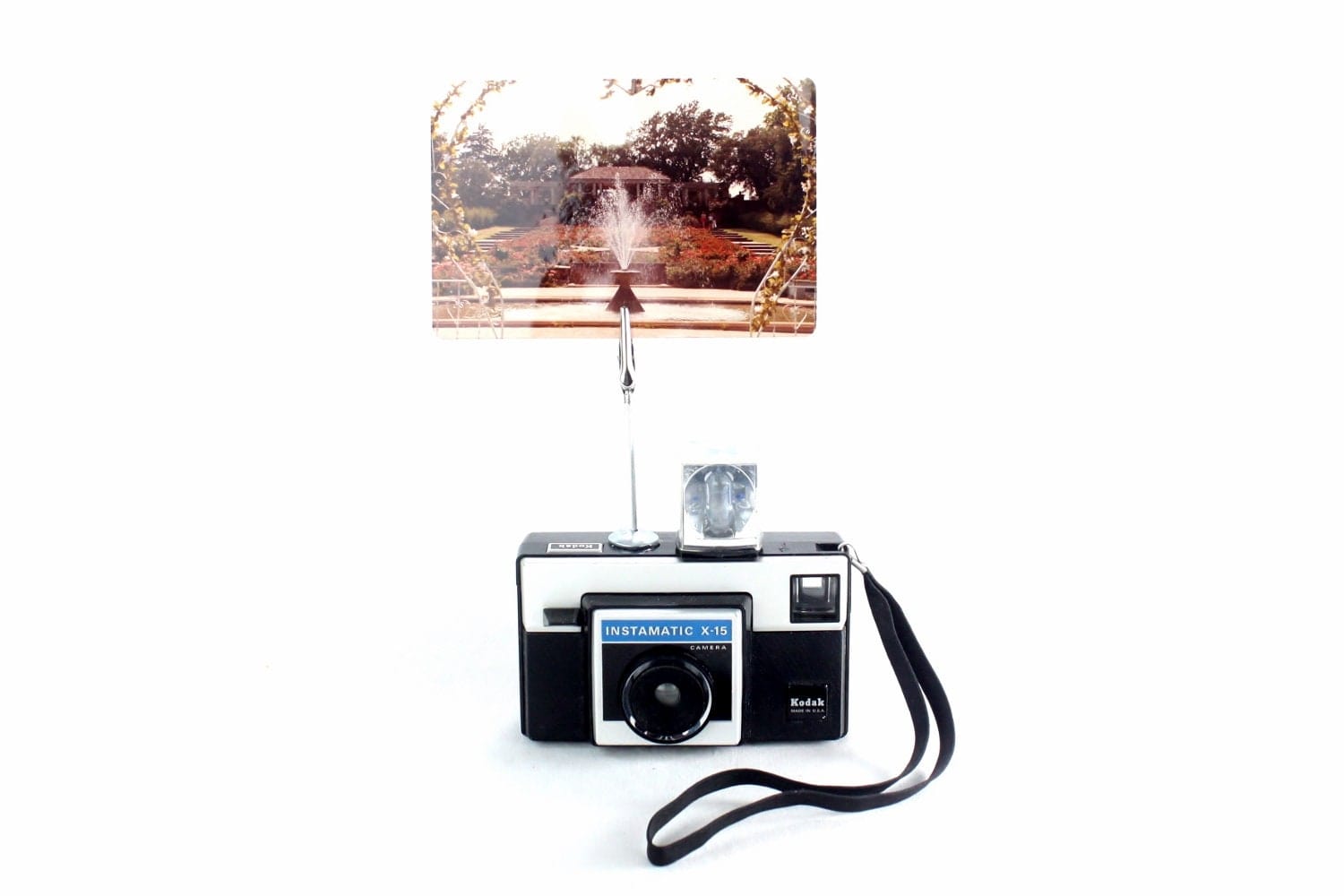LightAndTimeArt Photo Holder Vintage Camera Photo Holder - Kodak Instamatic X-15 Camera - Wedding Name Card Holder, Photo Stand for Instax Film
