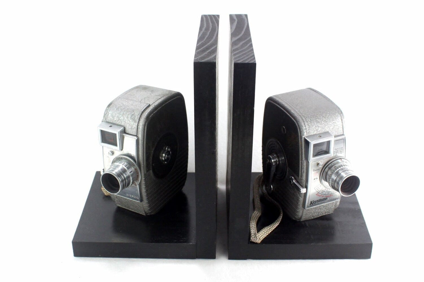 LightAndTimeArt Bookends Vintage Camera Bookends - DVD Holder - Keystone K25 Capri - Movie Theater Decor