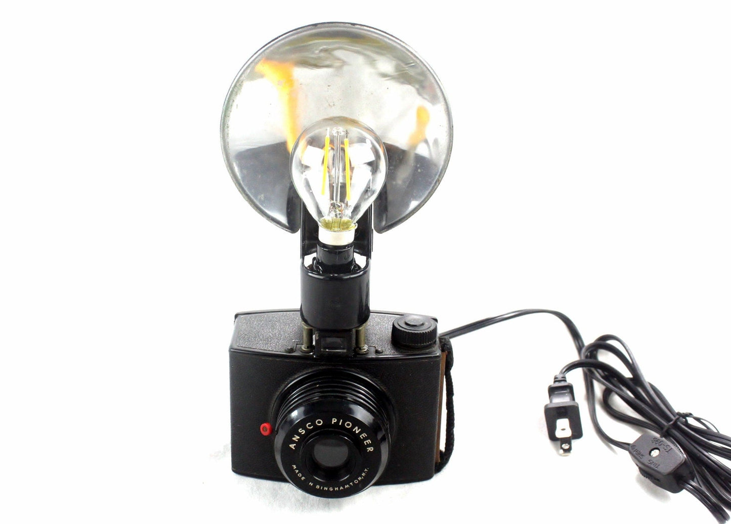 LightAndTimeArt Camera Lamp Vintage LED Table/Desk Lamp, Ansco Pioneer Camera, eco-friendly upcycled Photographer gift, Vintage Lover retro design gift