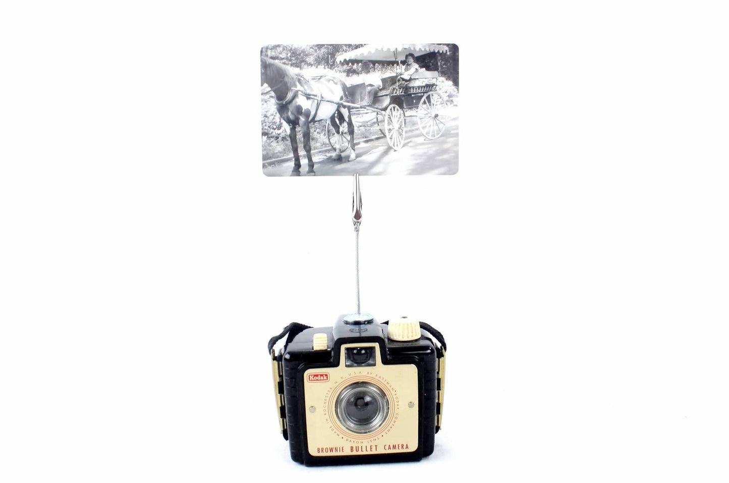 LightAndTimeArt Vintage Camera Photo Holder - Kodak Brownie Bullet or Holiday Camera - travel-themed wedding décor
