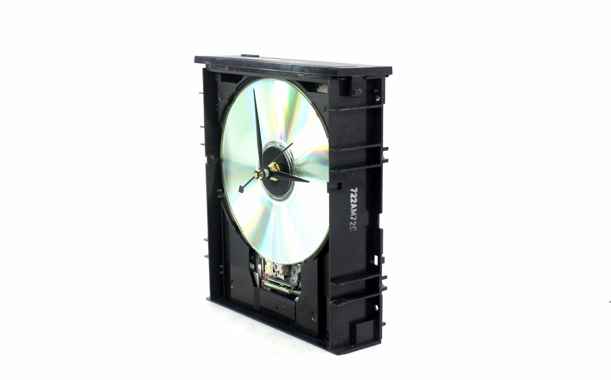 LightAndTimeArt Harddrive Clock Upcycled Black & Silver DVD Drive Clock Tower  - Modern Desk Clock - Gift for geeks - gift for IT