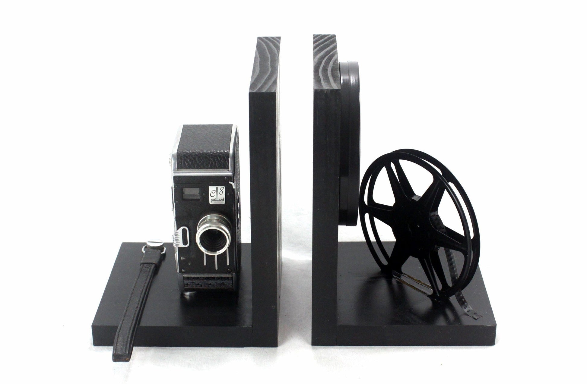 LightAndTimeArt Bookends Vintage Camera Bookends - Bolex Paillard C8 - DVD Holder - Movie Theater Decor