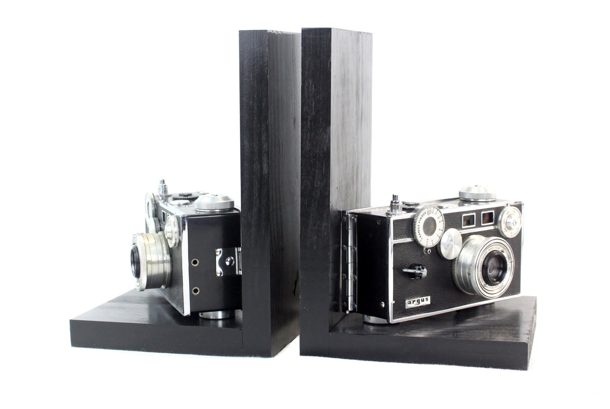 LightAndTimeArt Bookends Antique Decorative Camera Bookends, Argus C3, Home Theater Décor, Movie Room, DVD Holder, Vintage, Ecofriendly Gift