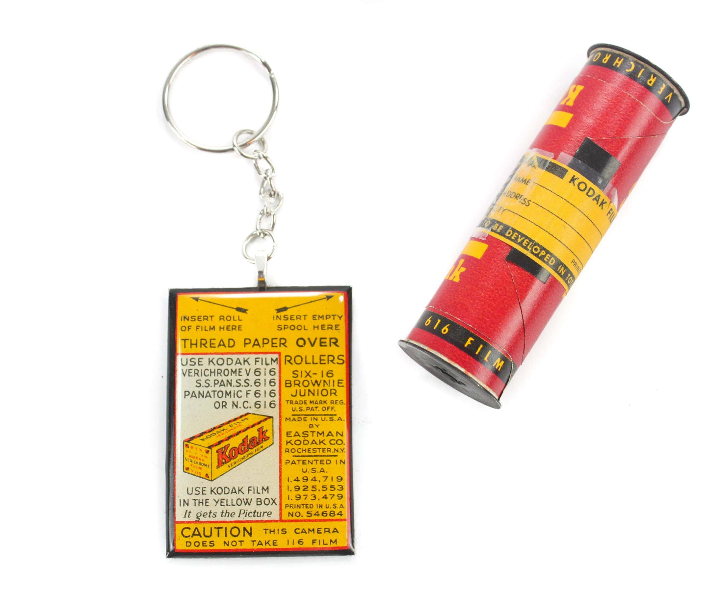 LightAndTimeArt Keychains Vintage Kodak 616 Roll Film Keychain, unique gifts for him and her, photographer gift