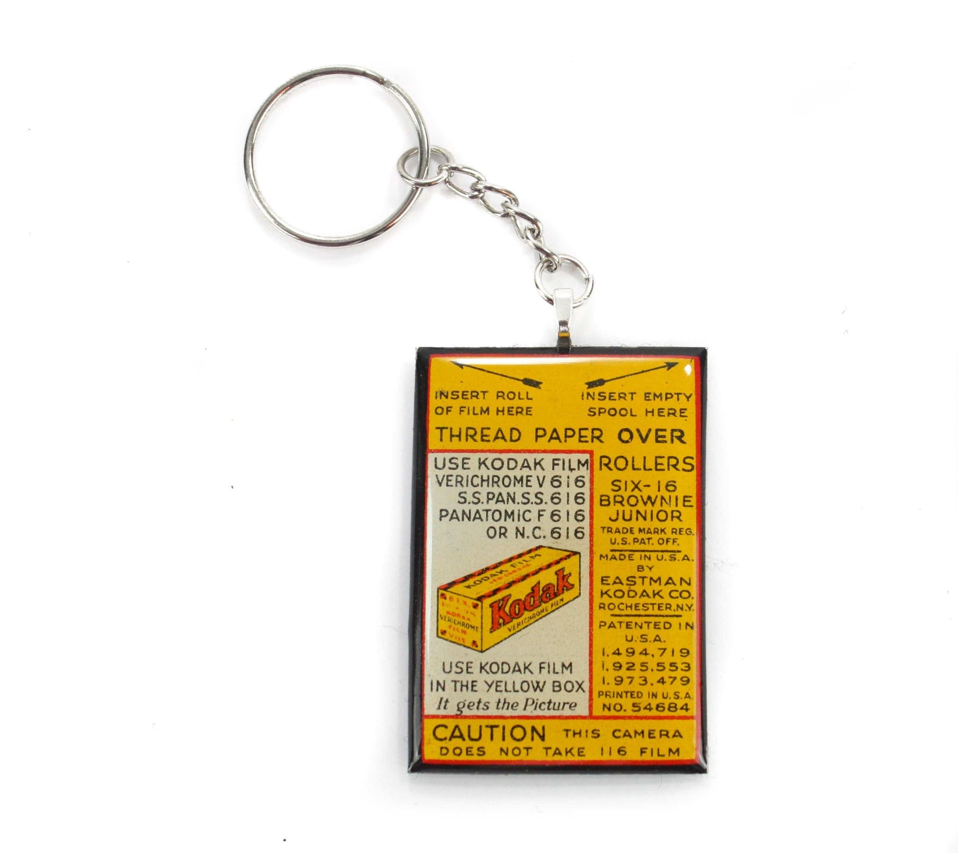 Vintage Kodak 616 Roll Film Keychain, unique gifts for him and her, photographer gift