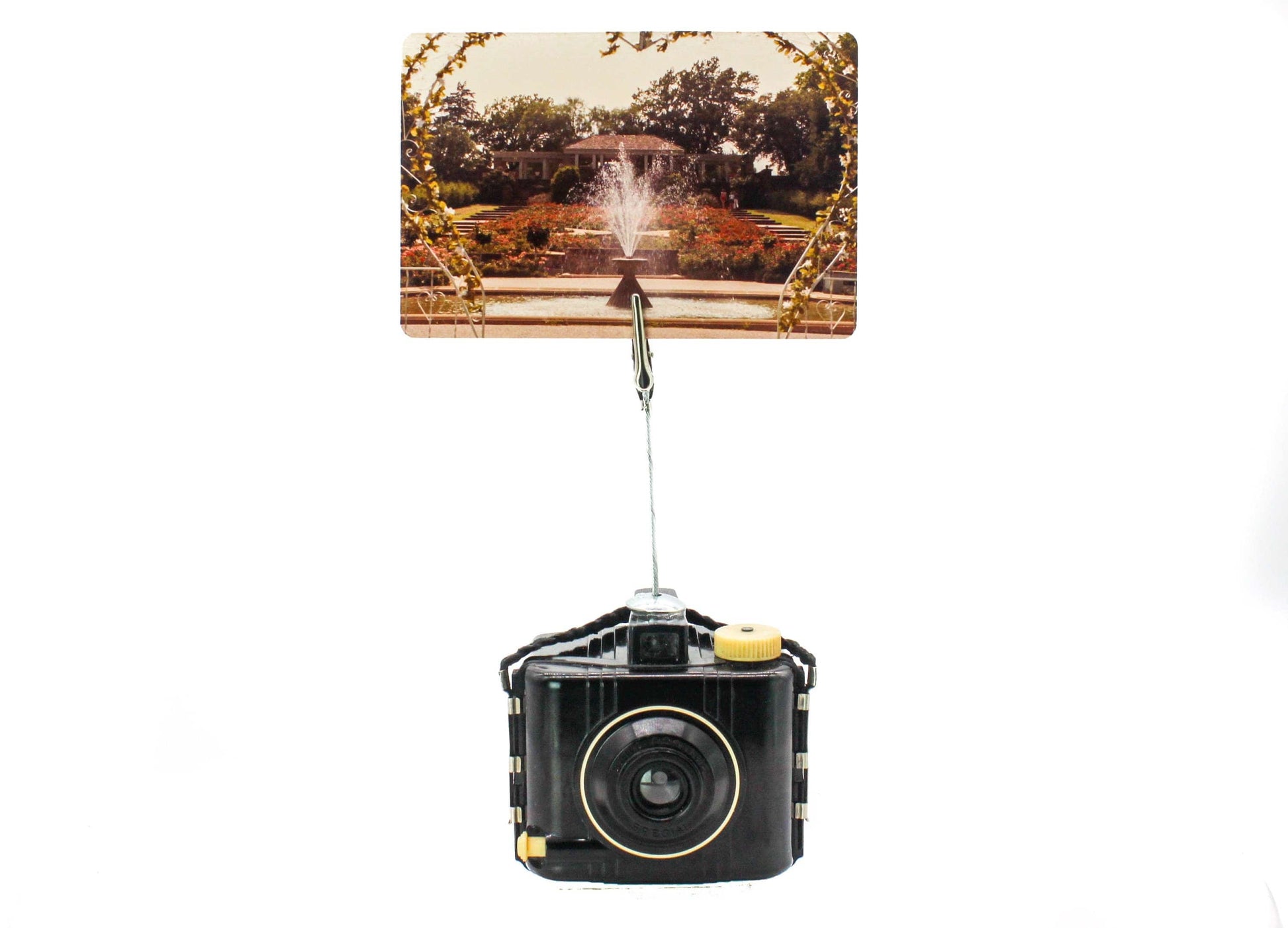 LightAndTimeArt Photo Holder Vintage Camera Photo Holder - Kodak Baby Brownie Special - travel-themed wedding décor
