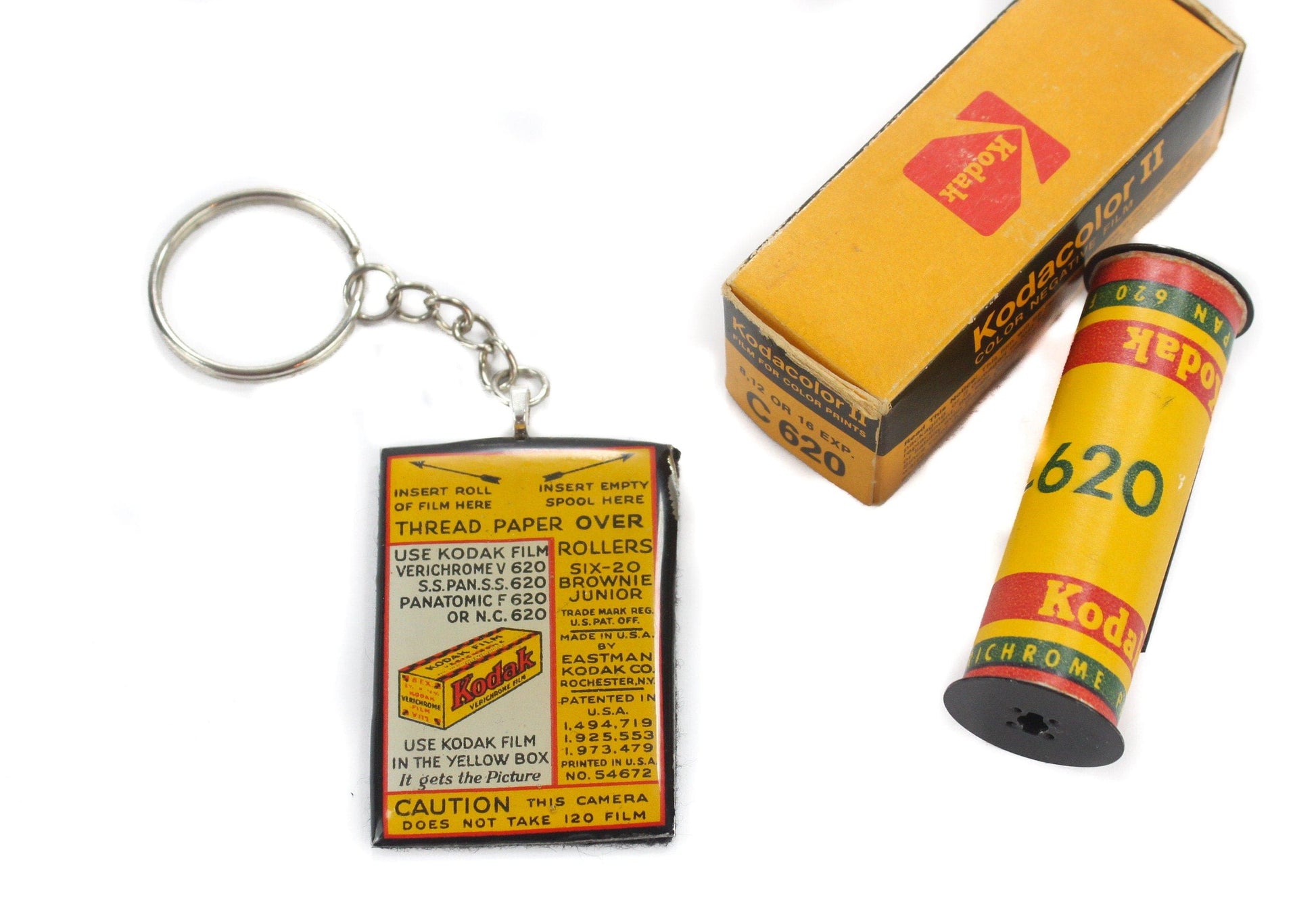 LightAndTimeArt Keychains Vintage Kodak 620 Roll Film Keychain, Style 2, unique gifts for him and her, Photographer gift