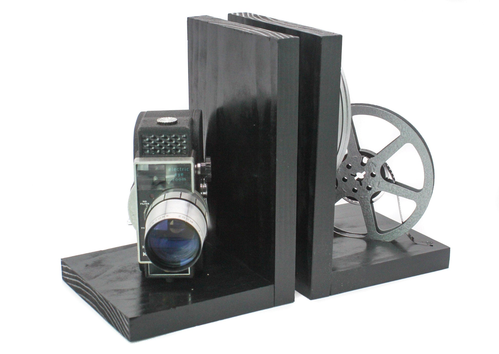 LightAndTimeArt Bookends Vintage Movie Camera Bookends - DVD Holder - Keystone 8mm Camera - Movie Theater Decor - Movie Maker Gift - Director Gift