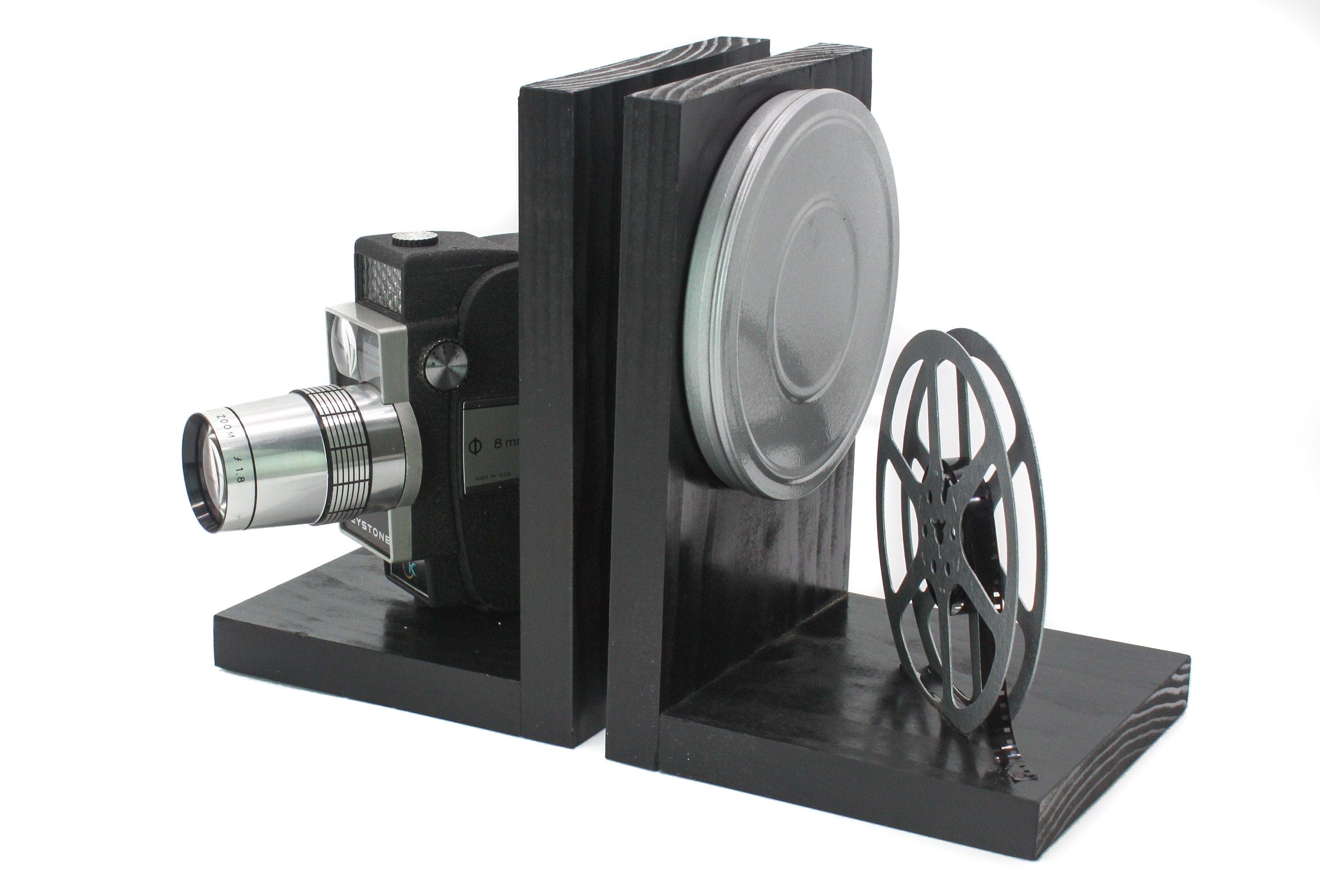 Vintage Movie Camera Bookends - DVD Holder - Keystone 8mm Camera - Mov ...