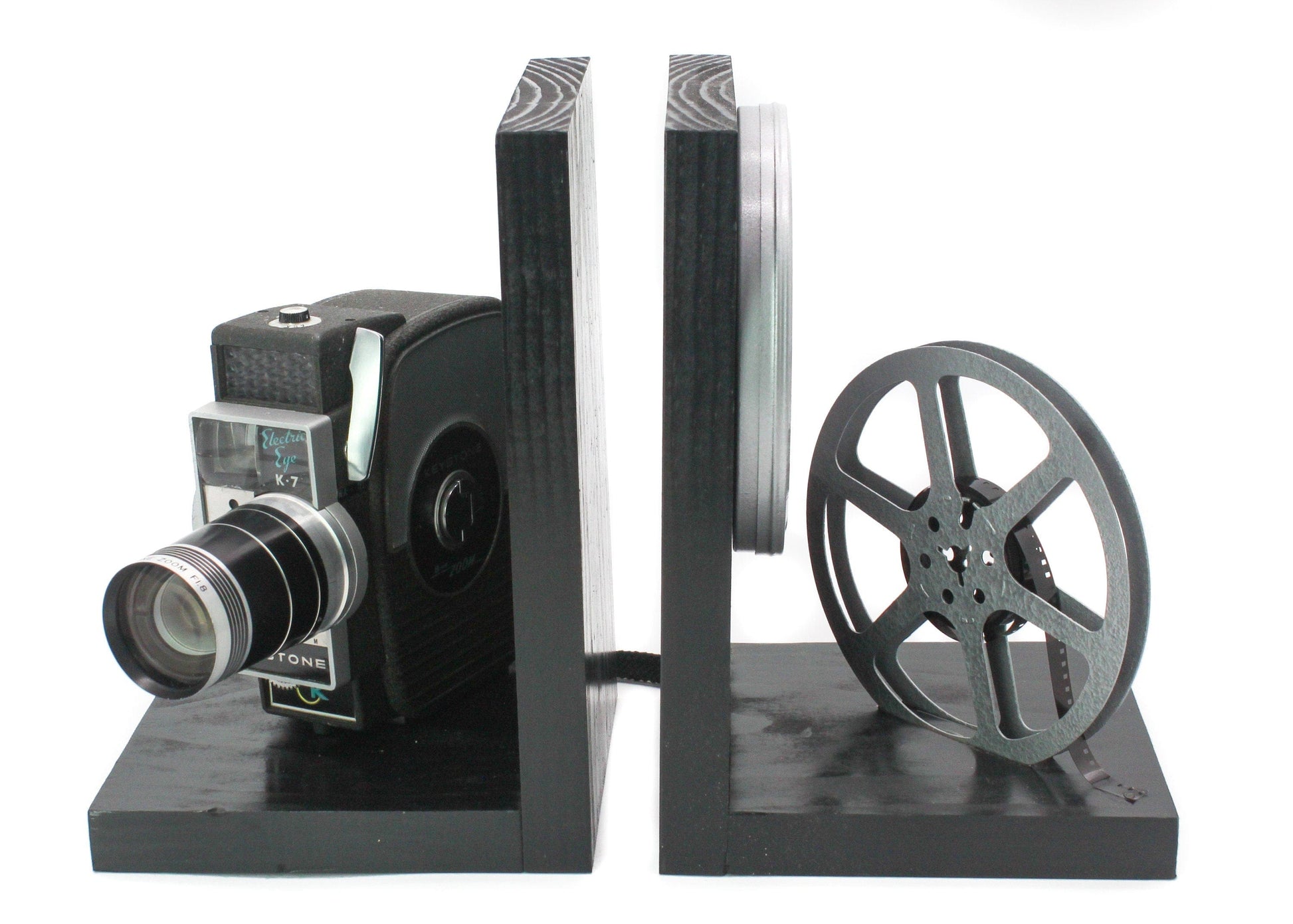 Vintage Movie Camera Bookends - DVD Holder - Keystone 8mm Camera