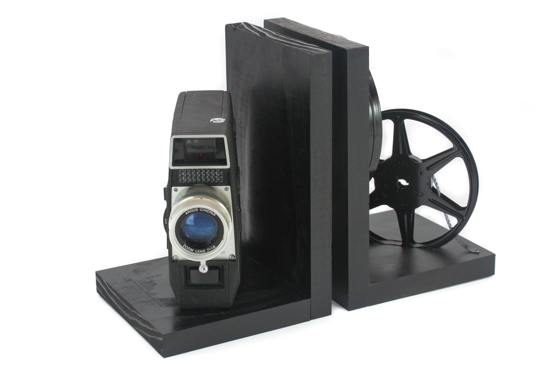 LightAndTimeArt Bookends Vintage Camera Bookends - DVD Holder - Argus Model 802 - Movie Theater Décor - Movie Maker Gift - Git for Actor and Actress