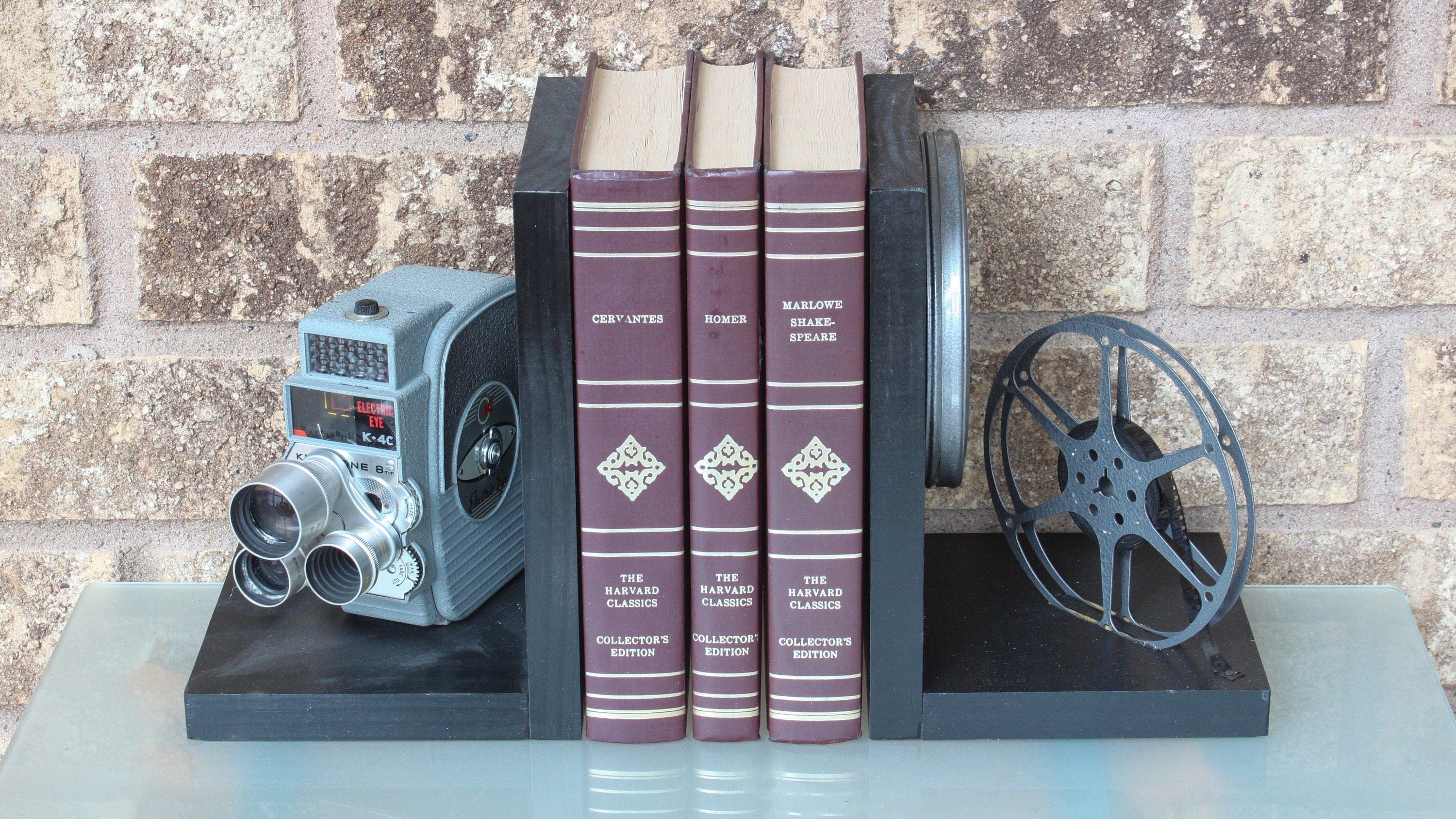 Vintage Camera Bookends - DVD Holder - Keystone K4 Electric Eye Triple ...