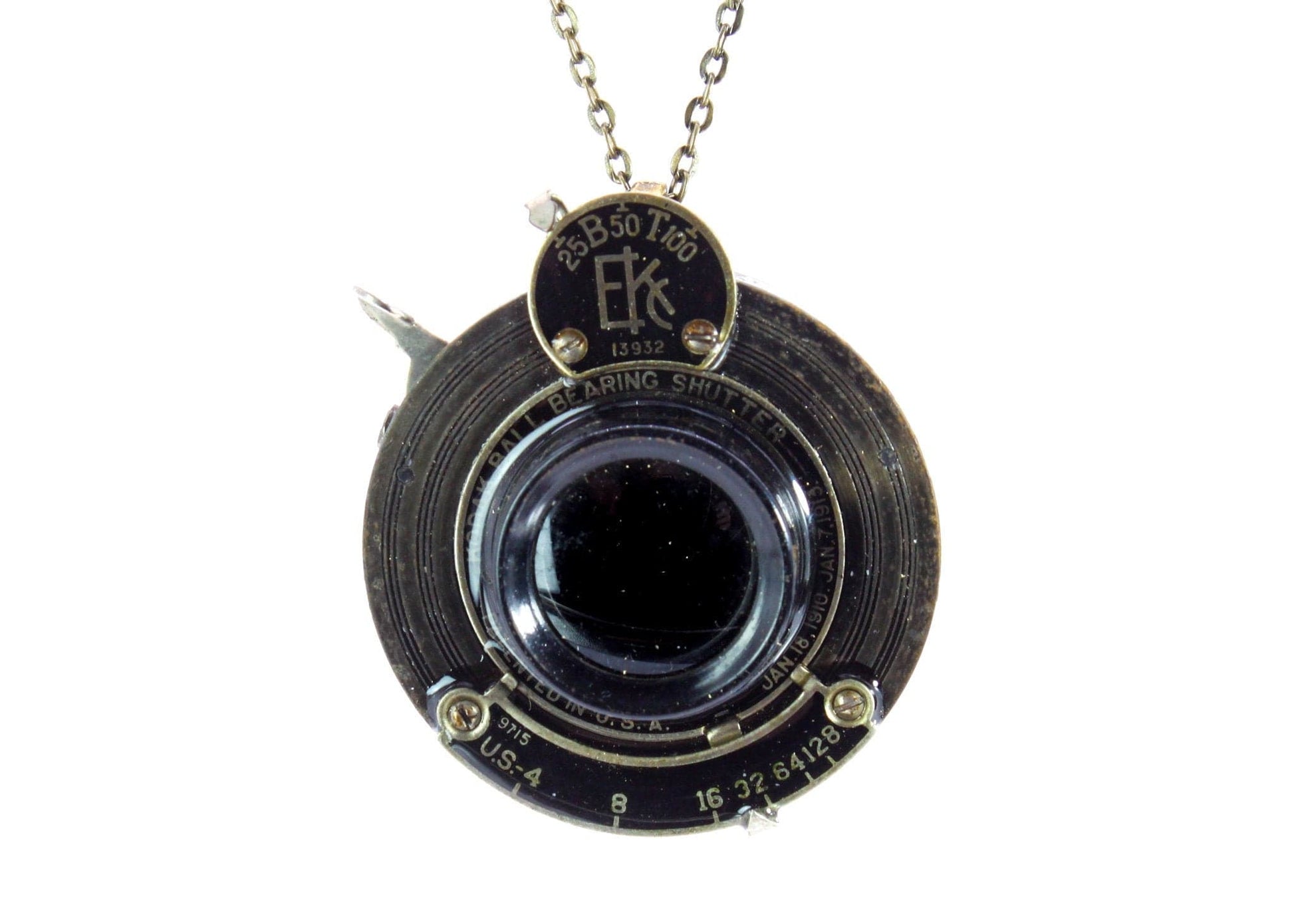 Vintage Medium Camera Lens Pendant Necklace, Gift for Wife, Eco-Friendly Upcycled Statement Jewelry for Her, Handmade Steampunk Jewelry Style 1