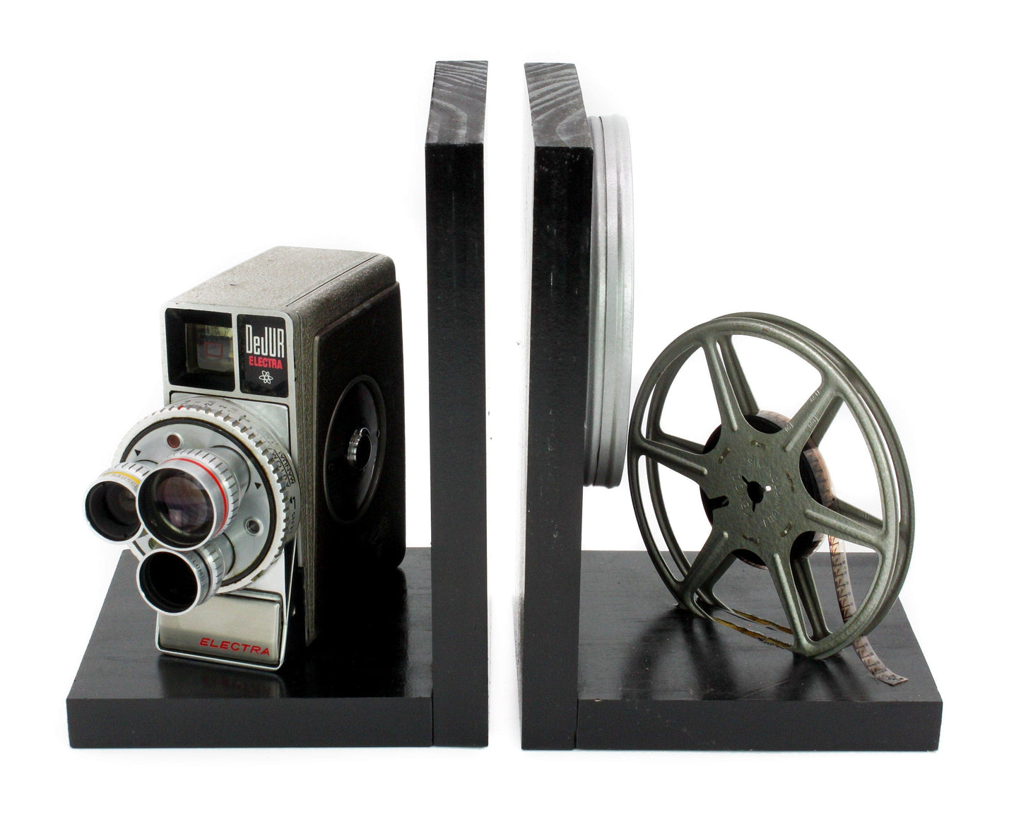 LightAndTimeArt Bookends DeJUR Electra Vintage Camera Bookends, DVD Holder, movie room & home theater decoration