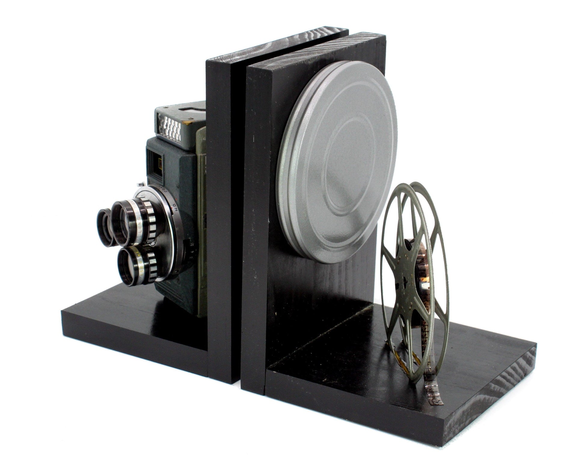 LightAndTimeArt Bookends BASKON Argonaut Vintage Camera Bookends, DVD Holder, movie room & home theater decoration