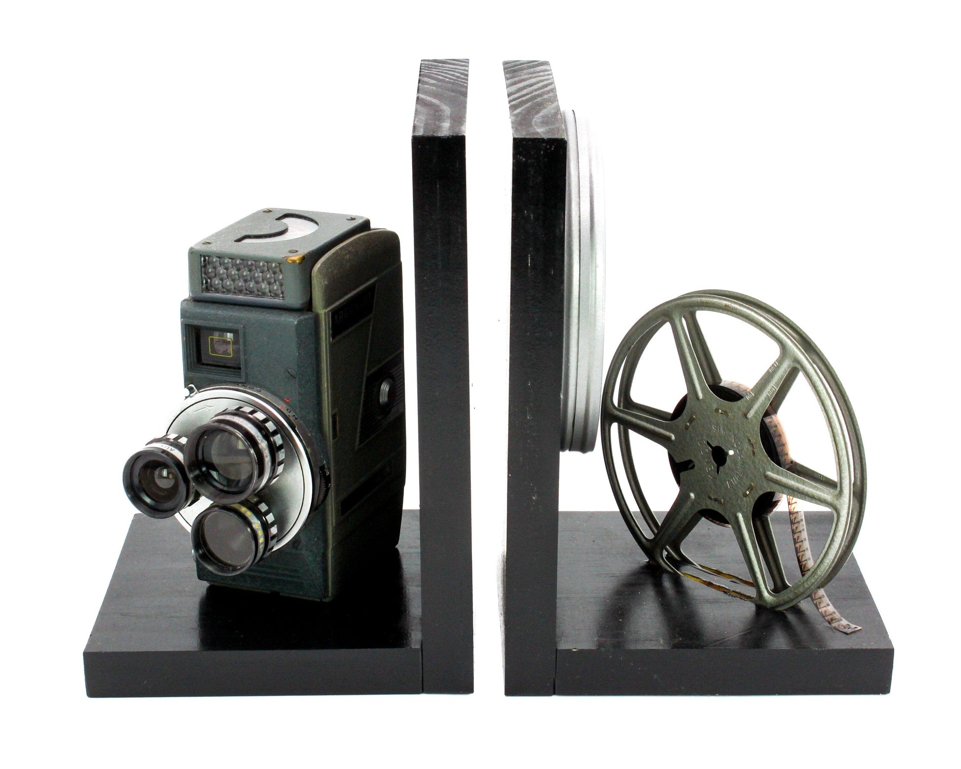 LightAndTimeArt Bookends BASKON Argonaut Vintage Camera Bookends, DVD Holder, movie room & home theater decoration
