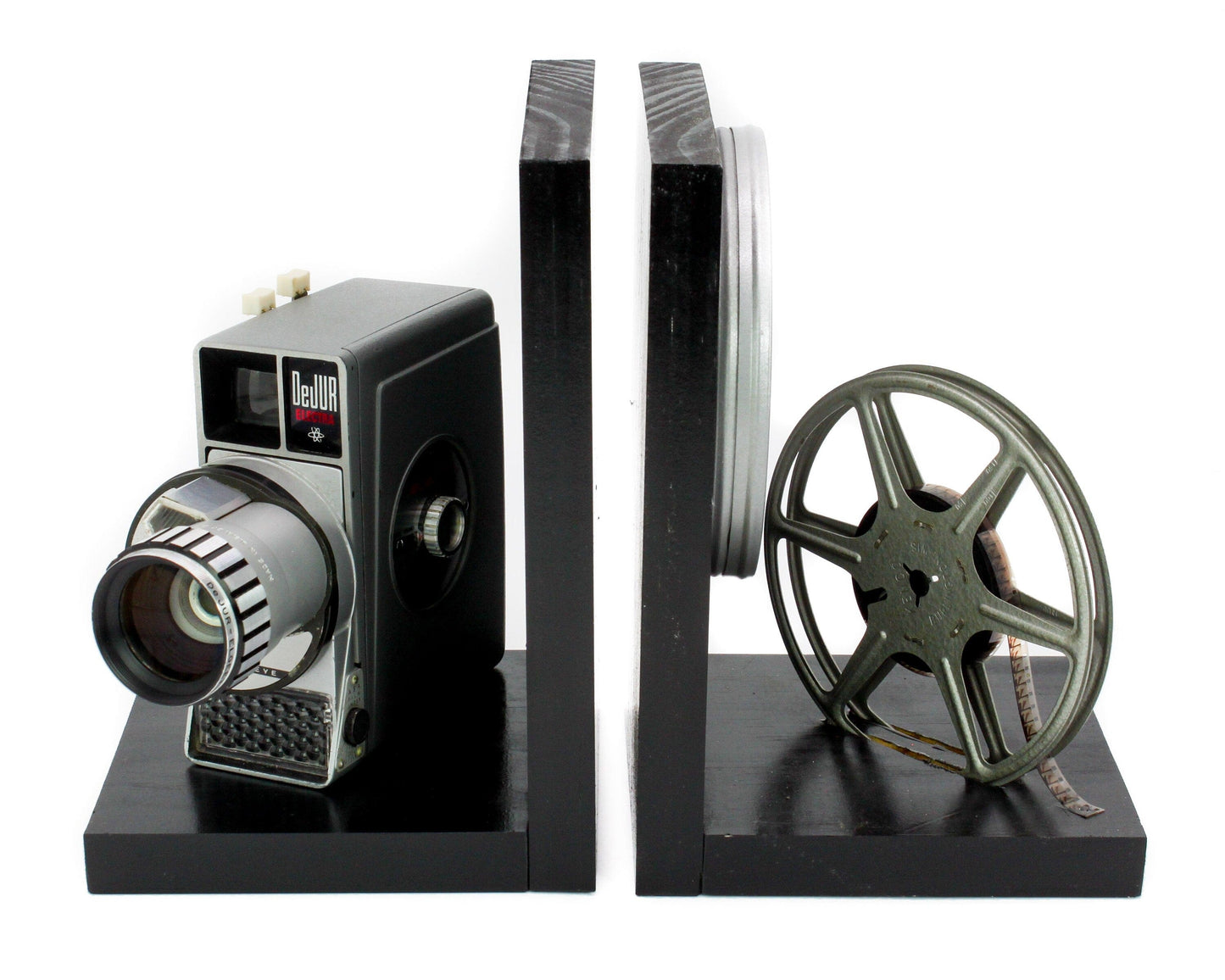 LightAndTimeArt Bookends DeJUR Electra 999 Vintage Camera Bookends, DVD Holder, movie room & home theater decoration