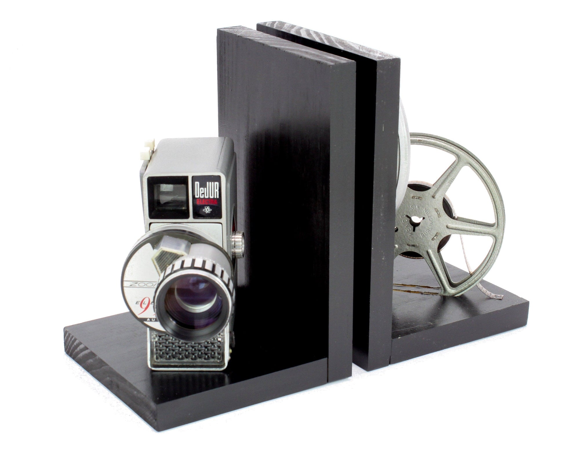 LightAndTimeArt Bookends DeJUR Electra 999 Vintage Camera Bookends, DVD Holder, movie room & home theater decoration