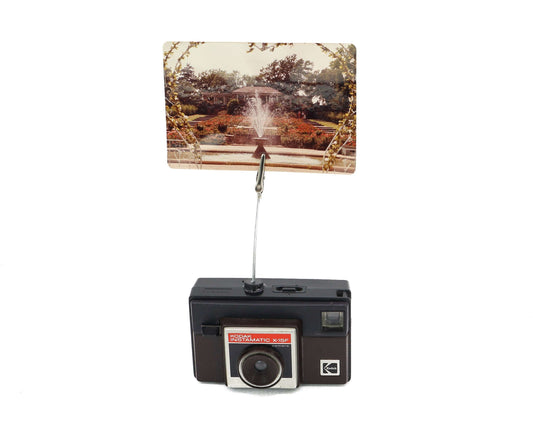 LightAndTimeArt Photo Holder Vintage Camera Photo Holder - Kodak Instamatic X-15F Camera - Wedding Name Card Holder, Photo Stand for Instax Film