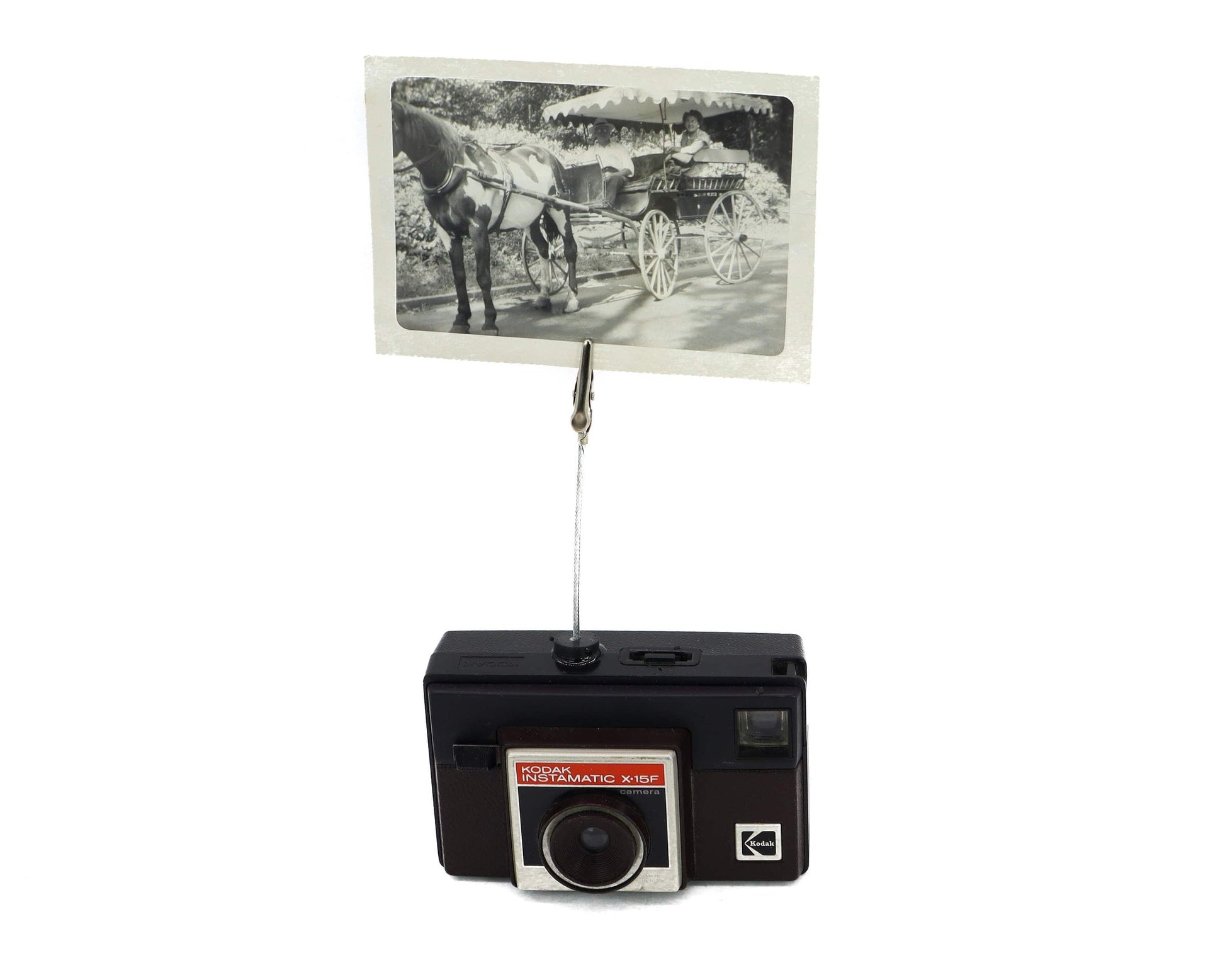 LightAndTimeArt Photo Holder Vintage Camera Photo Holder - Kodak Instamatic X-15F Camera - Wedding Name Card Holder, Photo Stand for Instax Film