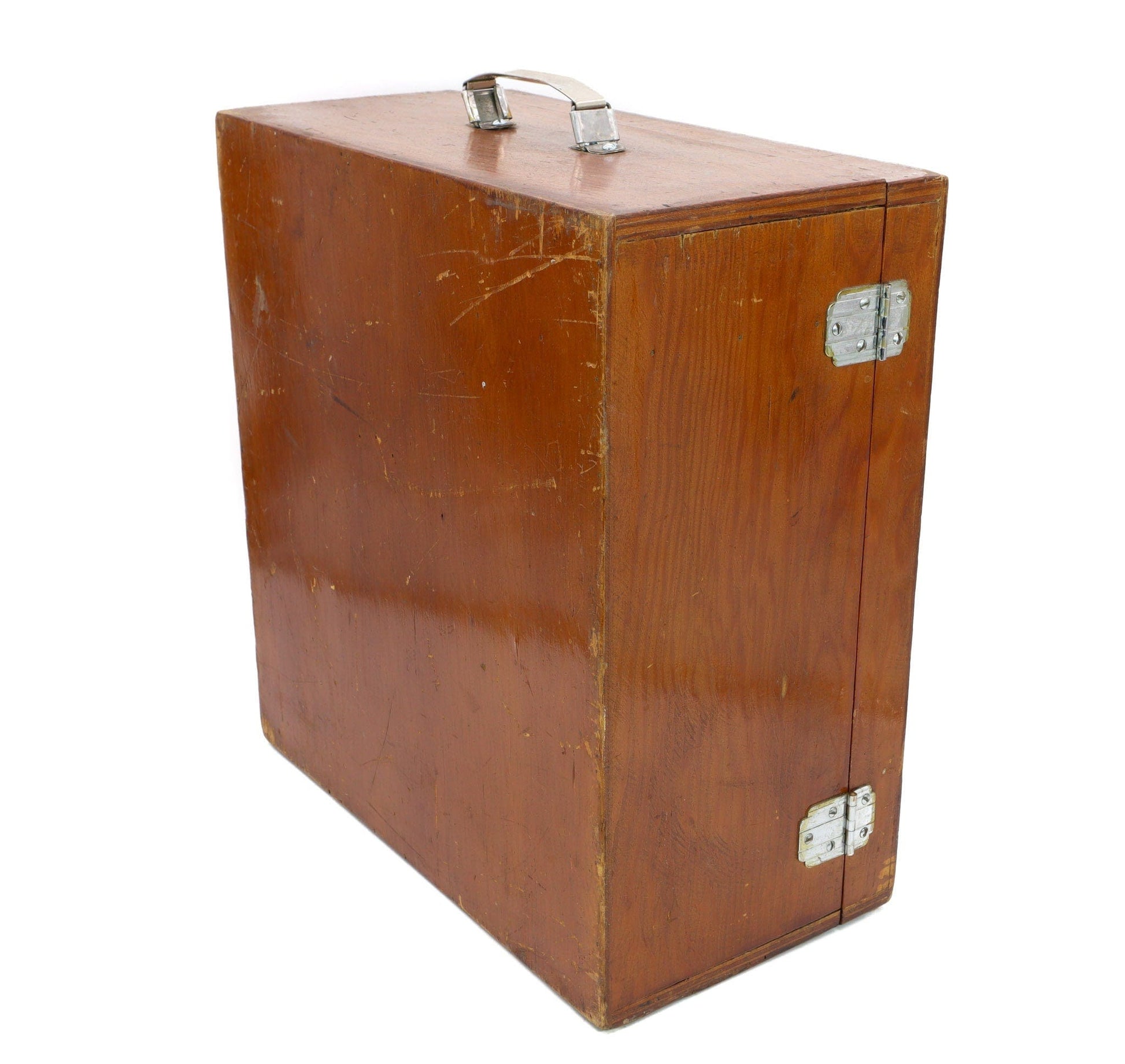 Vintage Wooden 10 7 8mm 16mm Movie Film Reel Canisters Storage Cabinet