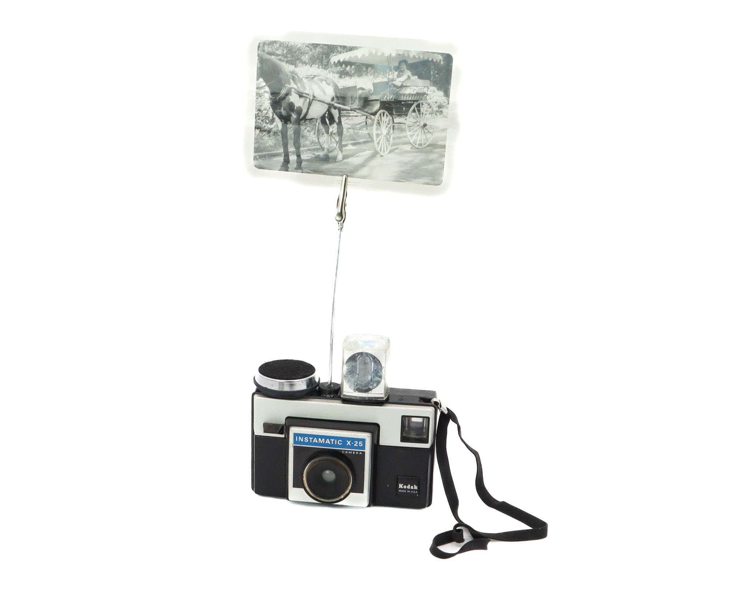 LightAndTimeArt Photo Holder Vintage Camera Photo Holder - Kodak Instamatic X-25 Camera - Wedding Name Card Holder, Photo Stand for Instax Film