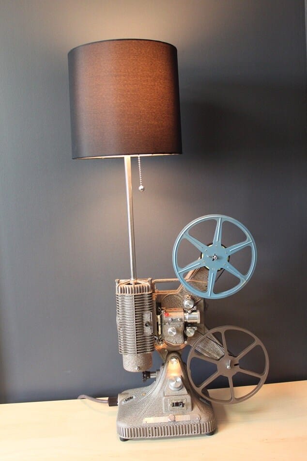 PROJECTEUR film KEYSTONE 8mm Modèle G8 années 1930 monté en LAMPE PROJECTEUR film KEYSTONE 8mm Modèle G8 années 1930 monté en LAMPE