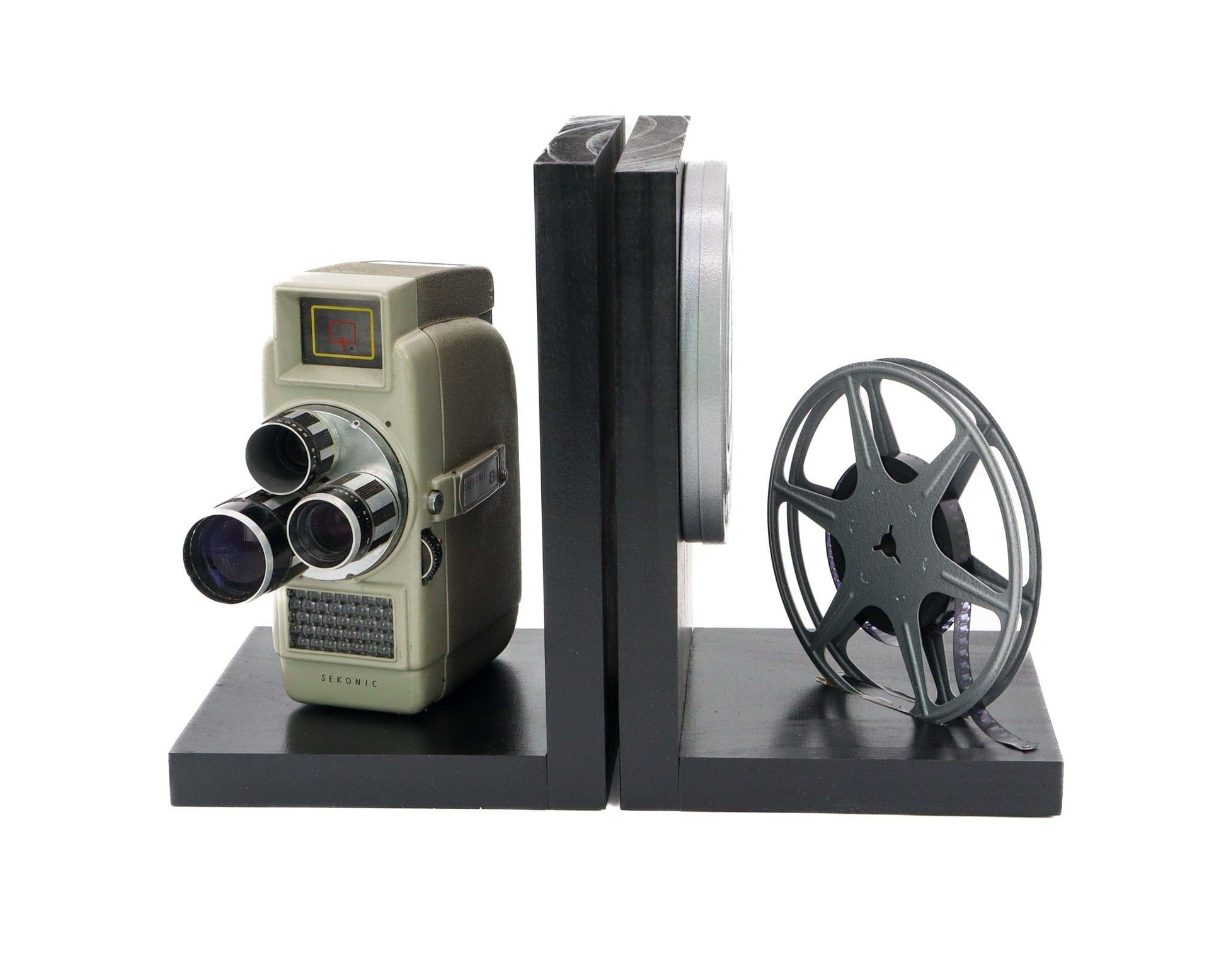 Vintage Camera Bookends - DVD Holder - Sekonic 8 Triple Turret - Movie ...