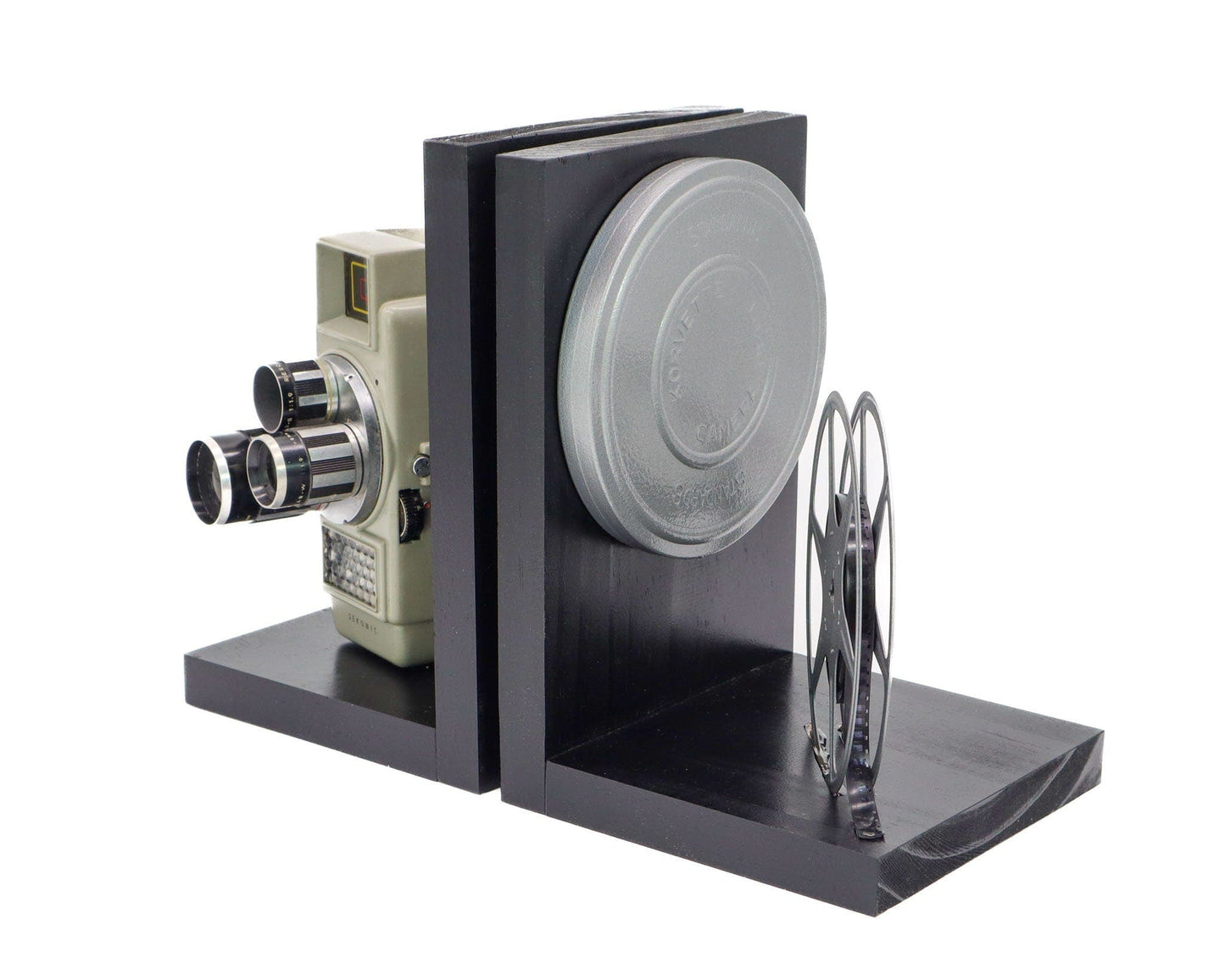LightAndTimeArt Vintage Camera Bookends - DVD Holder - Sekonic 8 Triple Turret - Movie Room Decor - Film Maker gift - Actor and Actress gift