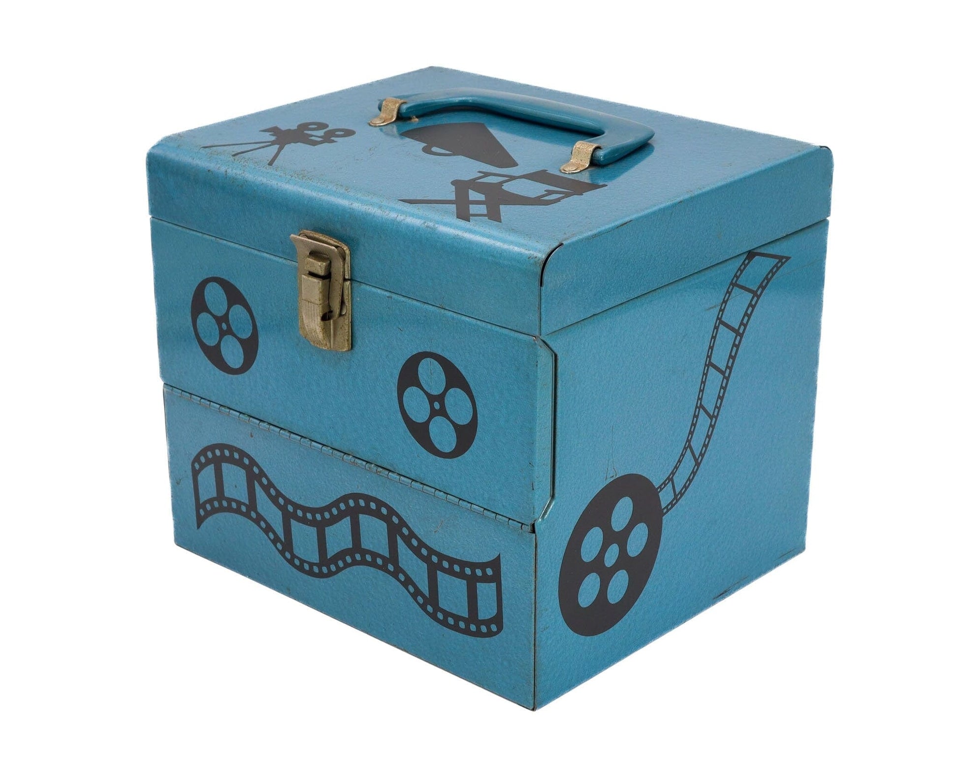 Vintage 8 MM Large Movie Metal Carrying Cases, Movie Night, Candy Stor